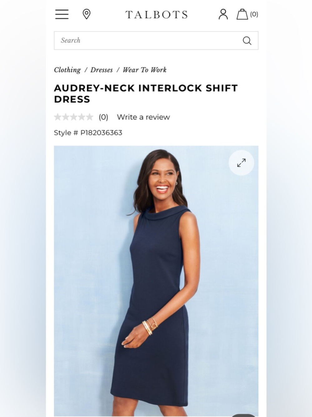 Talbots Navy Sleeveless Dress - Picture 7 of 8